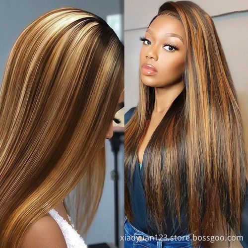 Hot Blonde Highlight Transparent Lace Front Wig 100% Highlighted 360 Full Lace Human Hair Wigs Highlights Hd Frontal Closure Wig